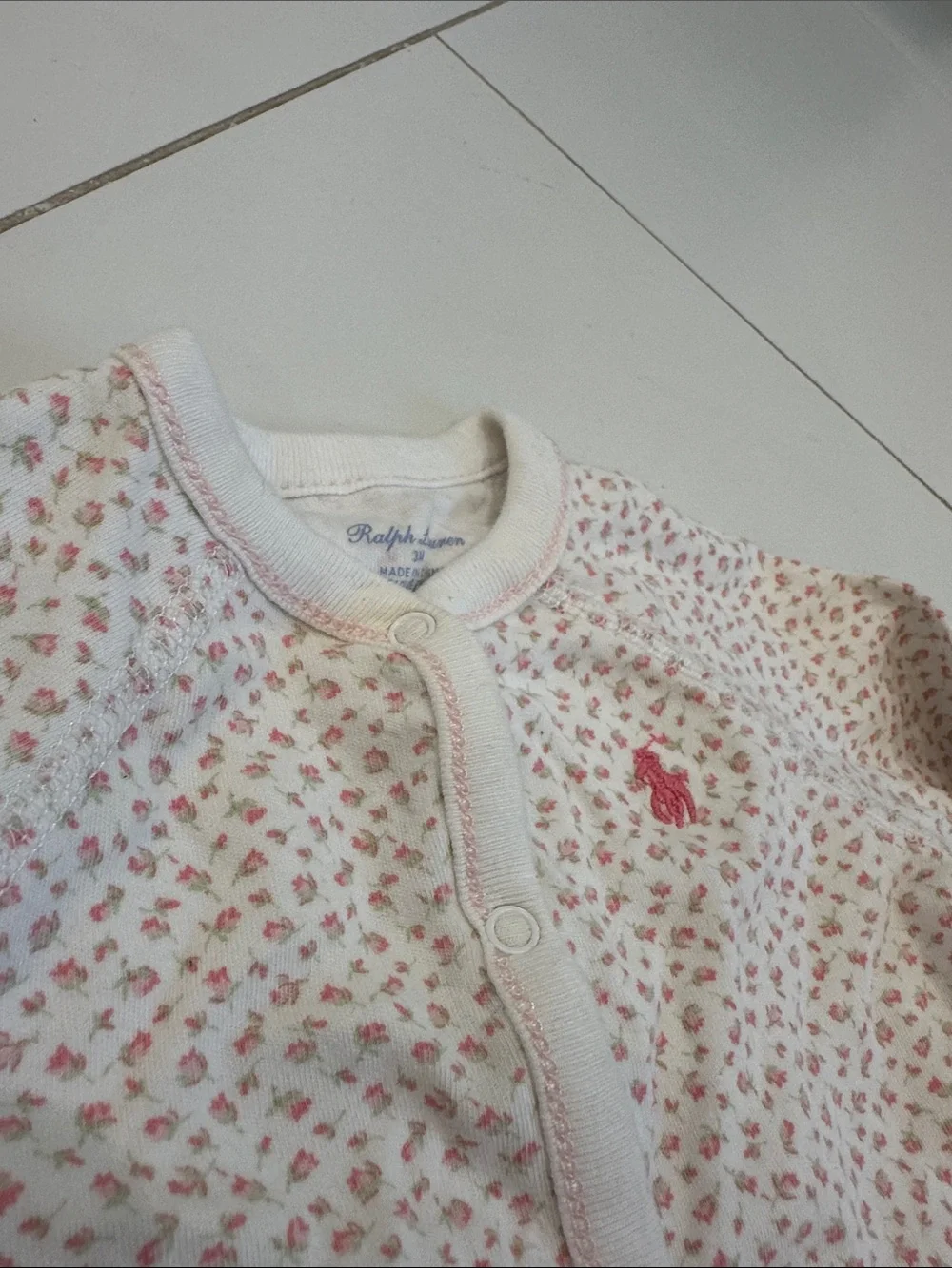 Ralph Lauren Baby Floral Footed One-Piece - Pink 3m
